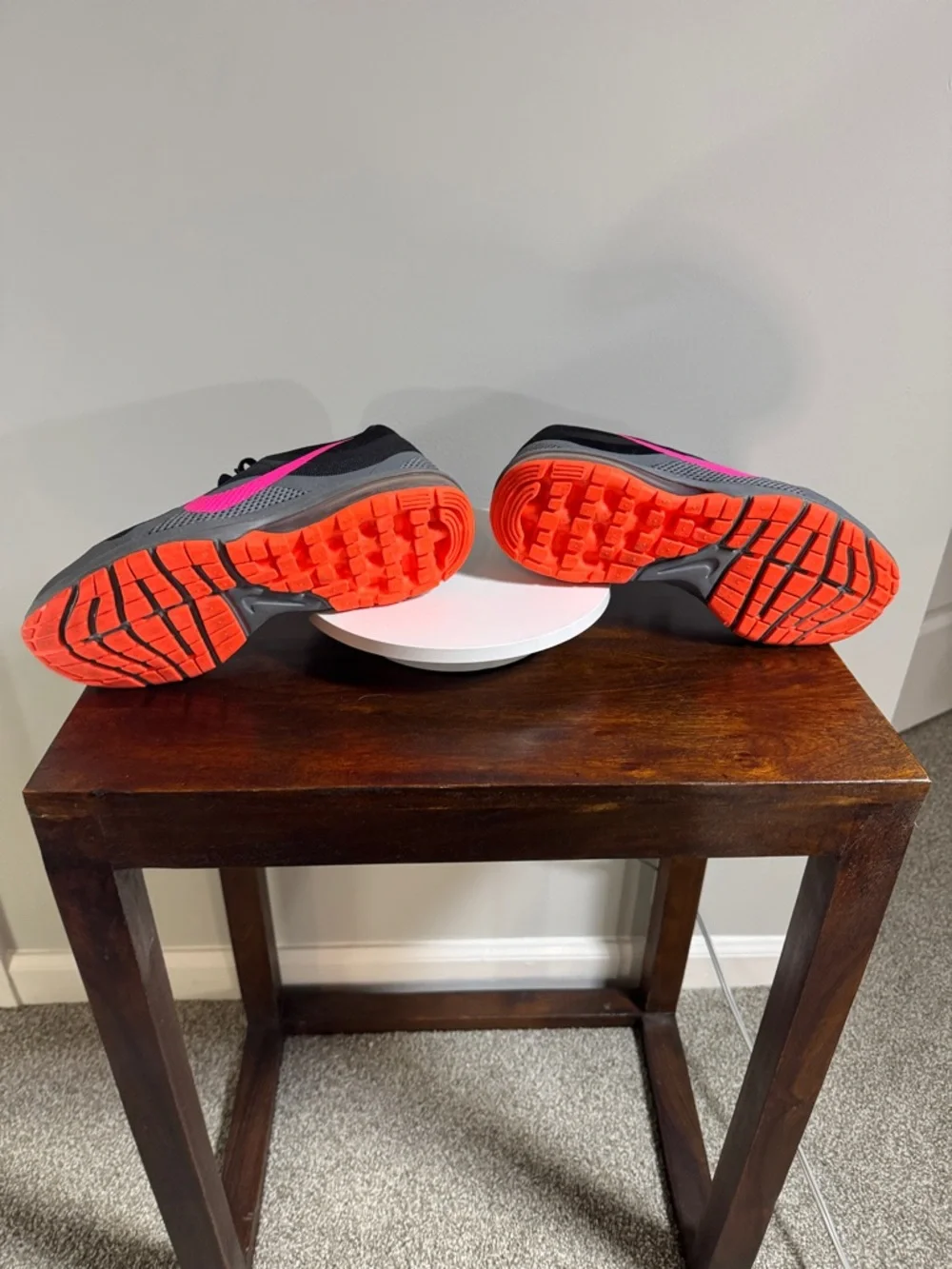 Nike Black Sneakers with Pink Swoosh and Orange Accents - Picture 6 of 8